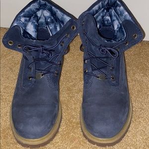 Limited Edition Timberland Navy Boots with Tie-Dye Interior
